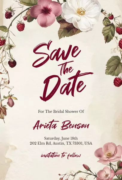 Floral Elegance Bridal Shower Celebration Invitation Template