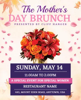 Floral Elegance Mother's Day Brunch Celebration Poster Template