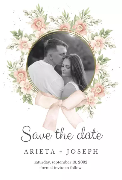 Floral Elegance Wedding Save The Date Invitation Template