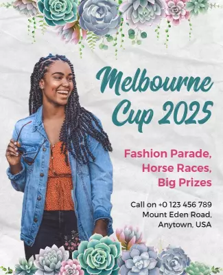 Floral Elegant Fashion Parade Event Poster Template