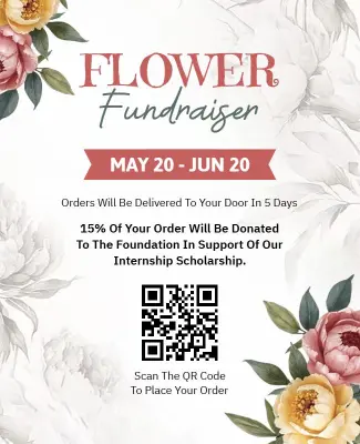 Floral Elegant Flower Fundraiser Event Flyer Template