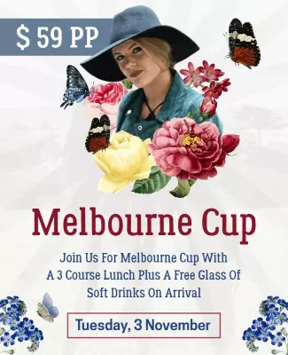 Floral Elegant Melbourne Cup Luncheon Event Poster Template