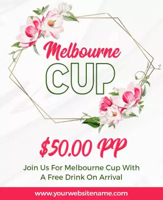 Floral Frame Melbourne Cup Celebration Event Poster Template