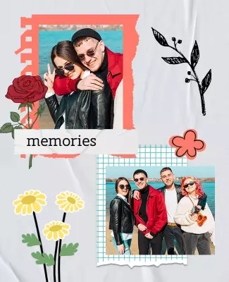 Floral Friends Memories Scrapbook Flyer Template
