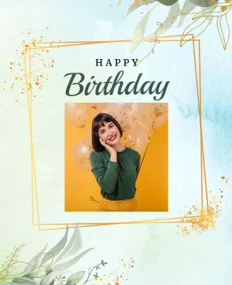 Floral Happy Birthday Celebration Flyer Template