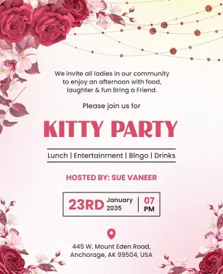 Editable Kitty Party Flyer Templates for Invites & Events
