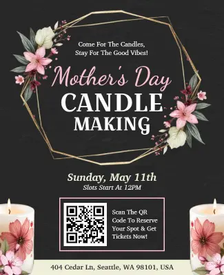 Floral Mother’s Day Candle Making Workshop Flyer Template