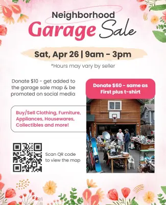 Floral Neighborhood Garage Sale Flyer Template