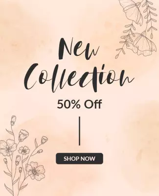 Floral New Fashion Collection Discount Flyer Template