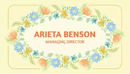 Floral Pastel Design for Elegant Managing Director Business Card Template
