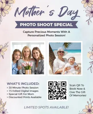 Floral Pastel Mother's Day Photo Shoot Special Flyer Template
