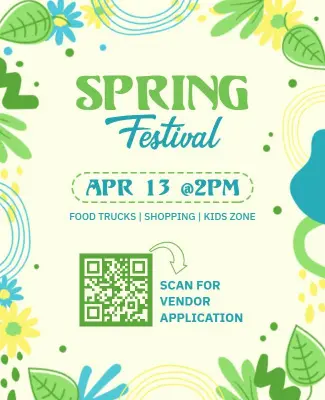 Floral Pastel Spring Festival Celebration Flyer Template