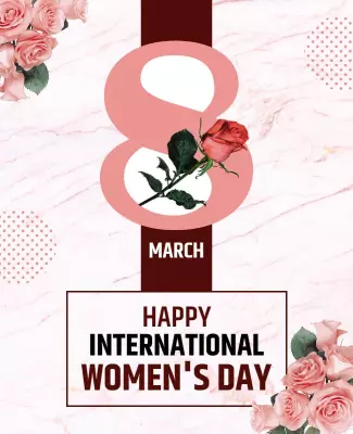 Floral Pink Elegant International Women's Day Poster Template