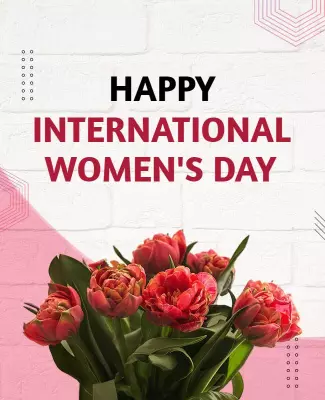 Floral Pink Theme for International Women's Day Celebration Poster Template