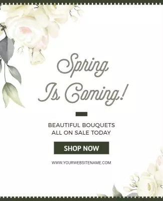 Floral Springtime Sale for Beautiful Bouquets Poster Template
