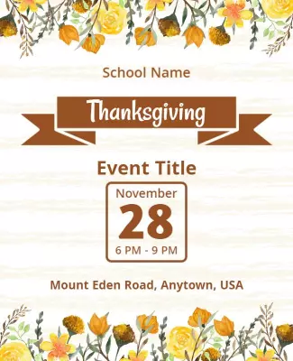 Floral Thanksgiving Celebration Event Poster Template