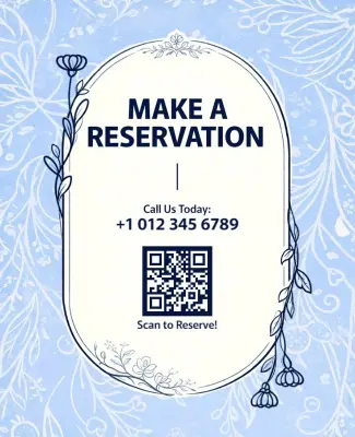 Floral Themed Reservation Poster Template
