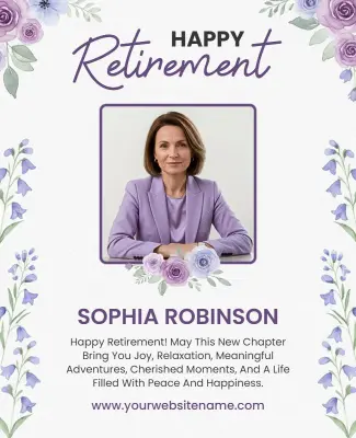 Floral Themed Retirement Announcement Poster Template
