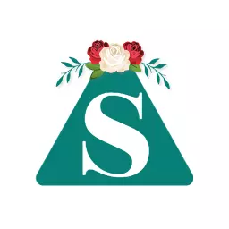 Floral Triangular Design Featuring the Letter S Alphabet Logo Template