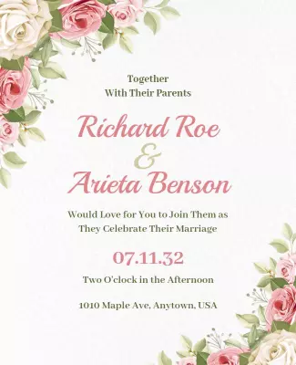 Floral Wedding Invitation Celebration Flyer Template