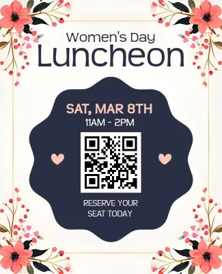 Floral Women's Day Luncheon Invitation Flyer Template