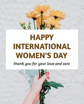 Floral Yellow International Women's Day Celebration Poster Template