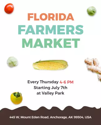 Florida Farmers Market Event Flyer Template