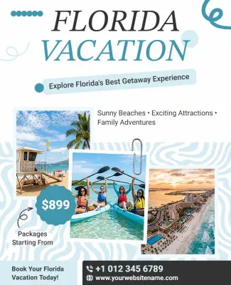 Florida Vacation Promotion Flyer Template