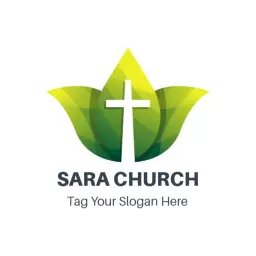 Flourishing Green Leaf Design Signifying Community in Church Logo Template