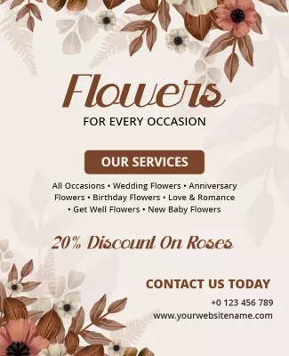 Flowers Services Florist Flyer Template