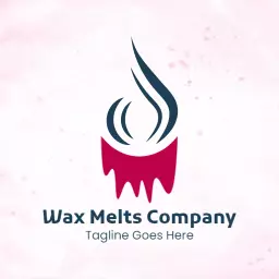 Flowing Blue and Red Design for Wax Melts Company Logo Template