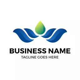 Flowing Blue Waves Representing Dynamic Business Strategy Logo Template