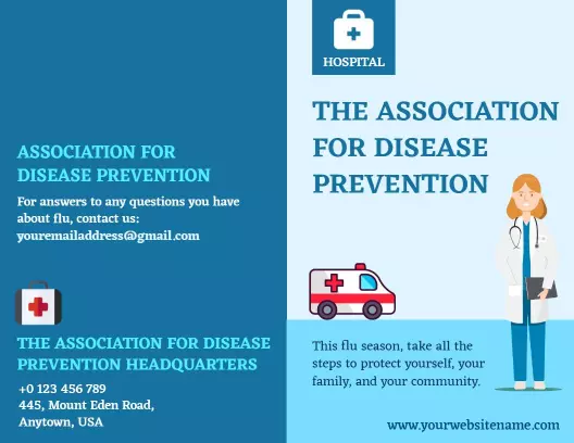 Flu Prevention Tips and Health Awareness Brochure Template
