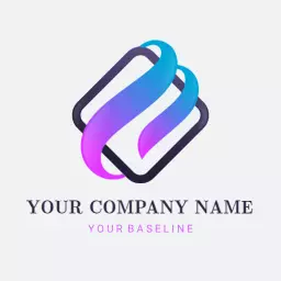 Fluid Blue and Pink Waves Representing Company Identity Logo Template