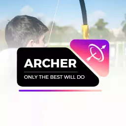 Focused Archer Illustrating Precision in Archery Sports Logo Template