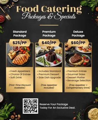 Food Catering Packages and Specials Promotional Flyer Template