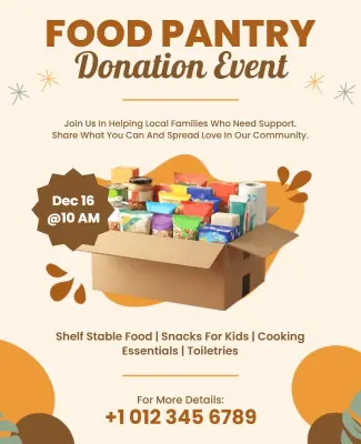 Food Pantry Donation Event Flyer Template