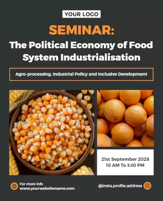 Food System Industrialisation Seminar Flyer Template