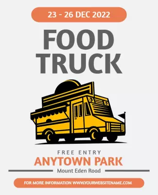 Bold Yellow Food Truck Festival Fun Flyer Template