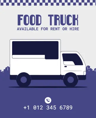 Food Truck Hire and Rental Flyer Template