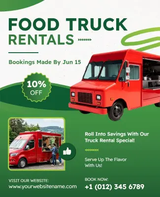 Food Truck Rental Service Promotion Poster Template