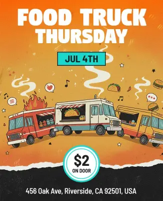 Food Truck Thursday Event Flyer Template