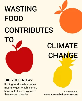 Food Waste and Climate Change Awareness Poster Template