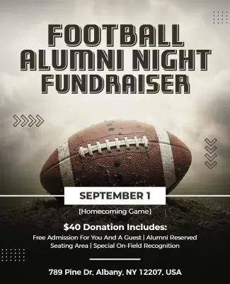 Football Alumni Night Fundraiser Flyer Template