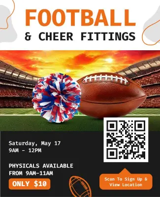 Football and Cheer Fittings Event Flyer Template