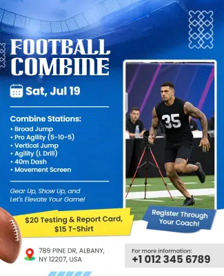 Football Combine Training Event Flyer Template