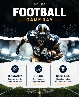 Football Game Day Motivation Poster Template