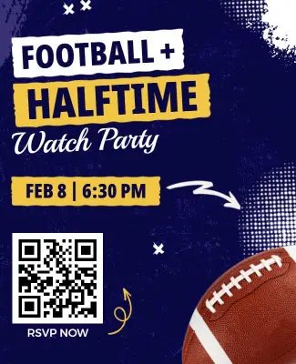 Football Halftime Watch Party Flyer Template