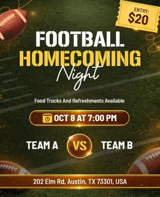 Football Homecoming Night Event Flyer Template
