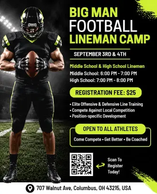 Football Lineman Training Camp Flyer Template